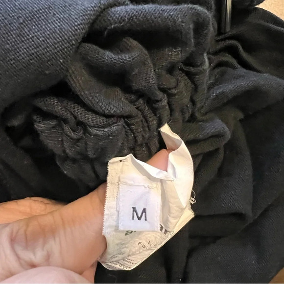 T by Alexander Wang Mock Neck Dress Mini Scrunched Black Cotton Medium Stretchy - Picture 9 of 13